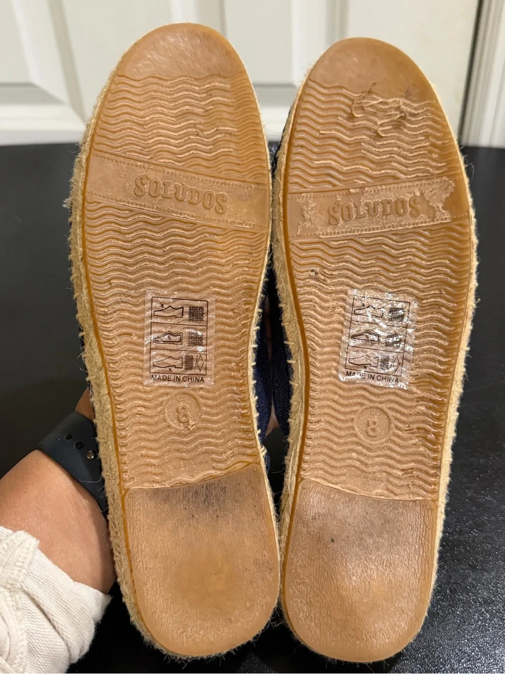 Soludos Navy Canvas Tassel Espadrille Mules slipons flats espadrille size 8
